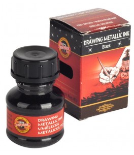 Tekeninkt-metallic ZWART