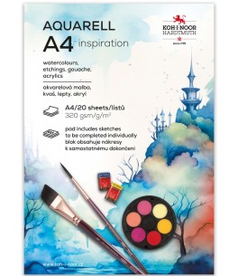 AQUARELL A4 blok voorbedrukt