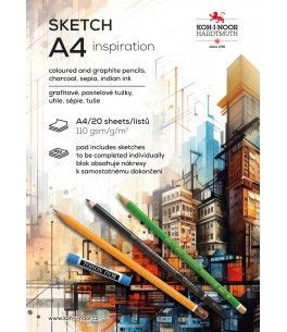 Schetsblok A4 voorbedrukt 110g/m² 20