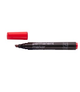 Permanent marker red, chisel nib